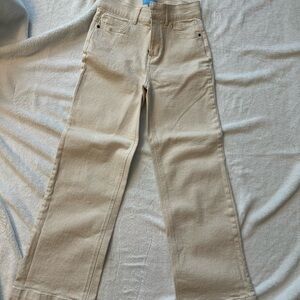 Draper James Cream Flare & Wide Leg Jeans